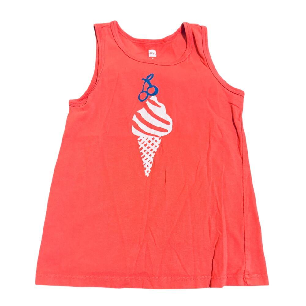 Tea Collection 100% Cotton‎ Boy Kid Tack Top Size 6 Summer Ice Cream Cherry Crew